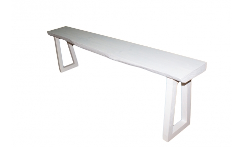 Panchetto in legno bordo naturale colore bianco panchina